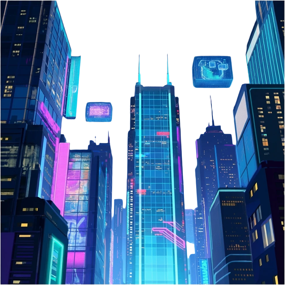 Futuristic cyber aesthetic full scenic SCENERY emoji