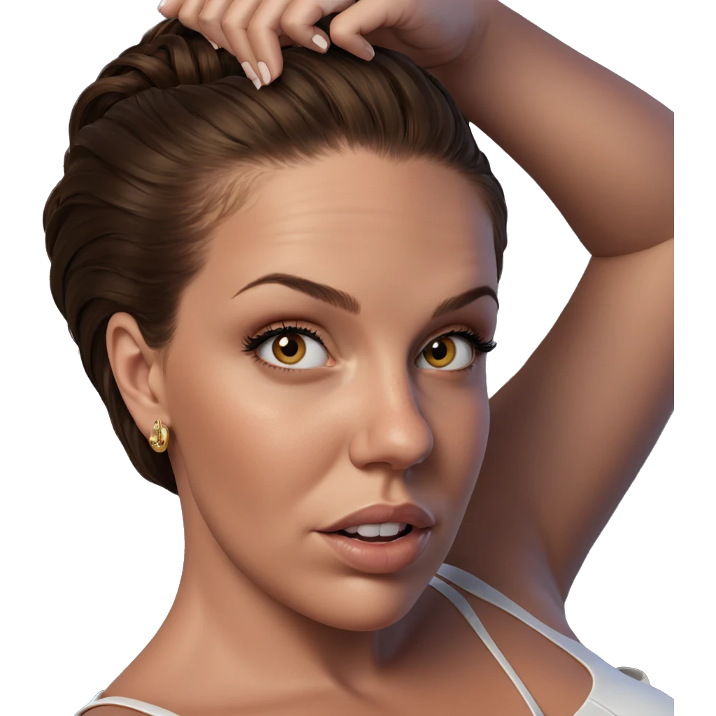 brown haired girl with earrings emoji