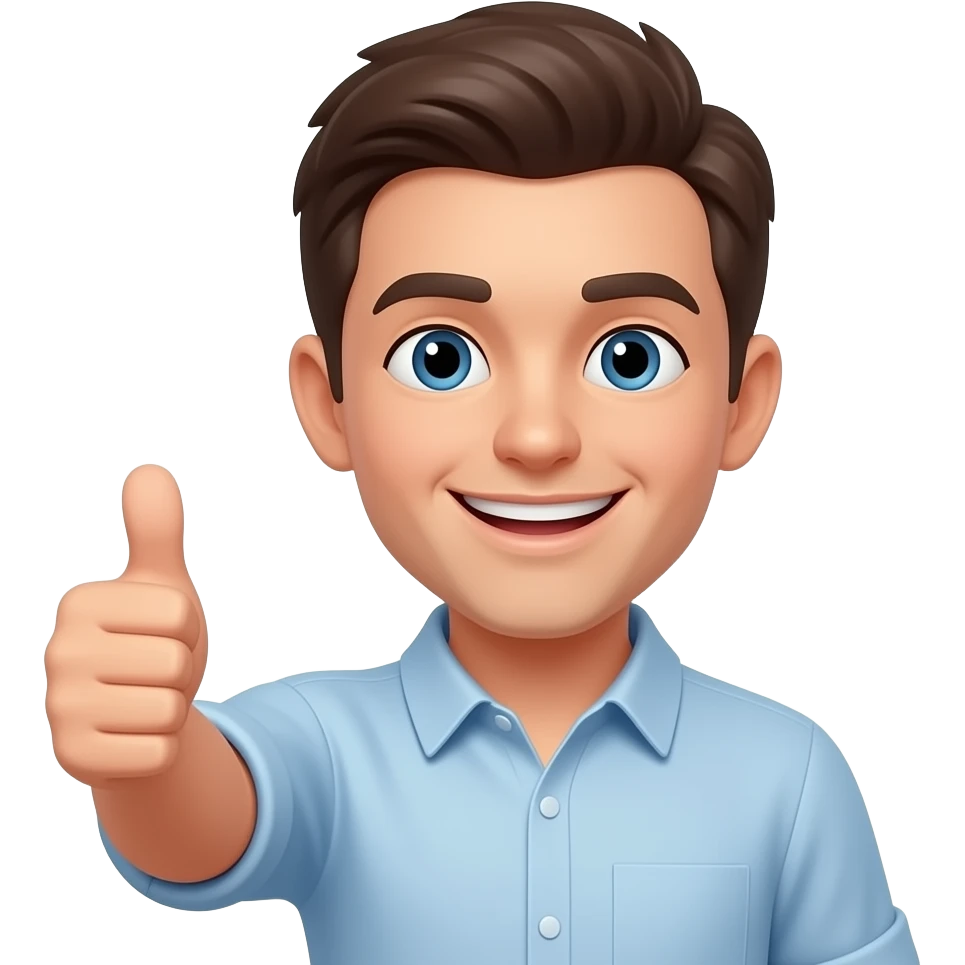 dumb smile face with a thumbs up emoji