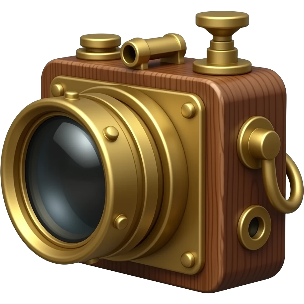 steampunk wooden eccentric camera obscura emoji