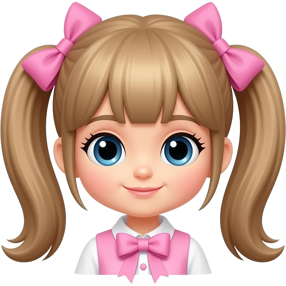 Moños rosado y muñeca emoji