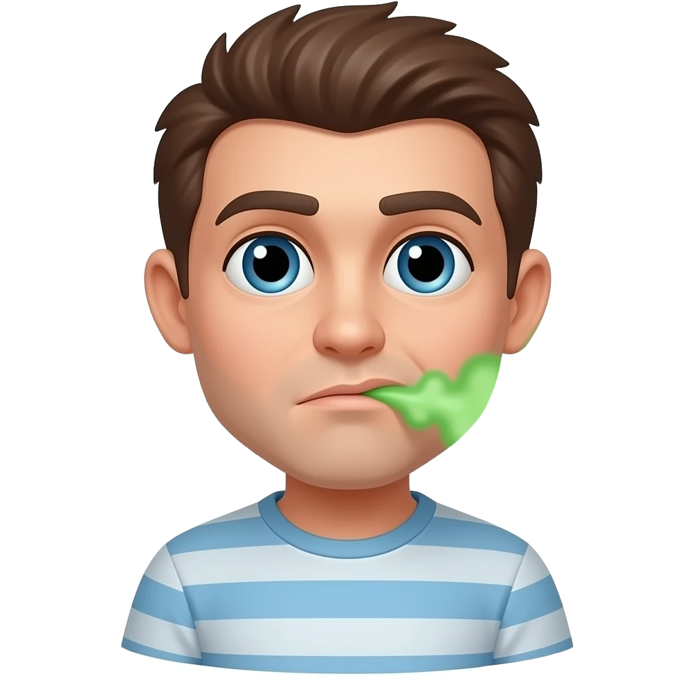 Guy farting green gas out of his butt emoji