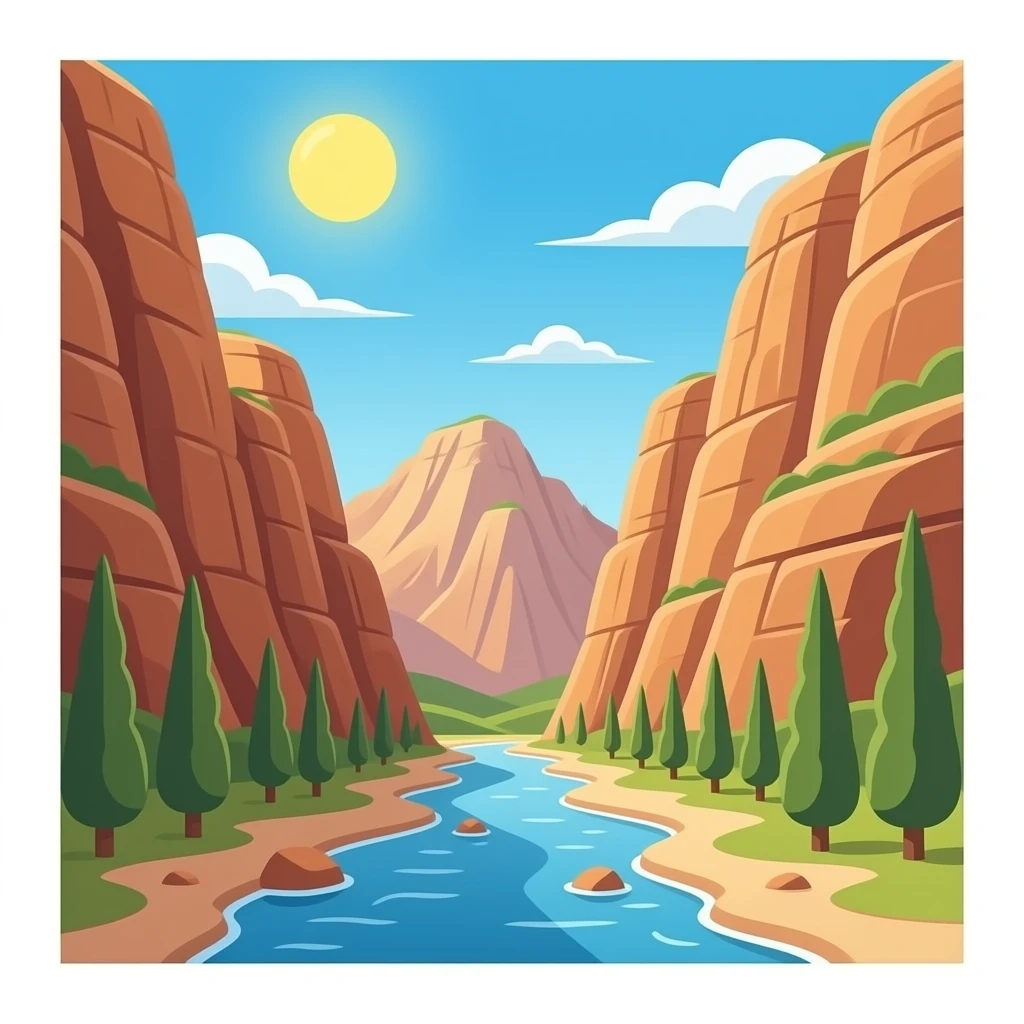 Zion National Park - the narrows. Make it less a picture and more of a emoji outline emoji