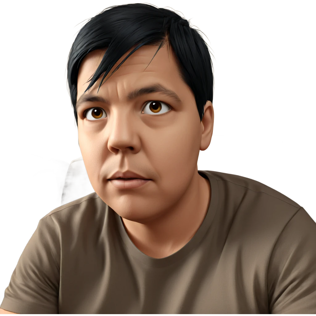 male portrait with black hair emoji