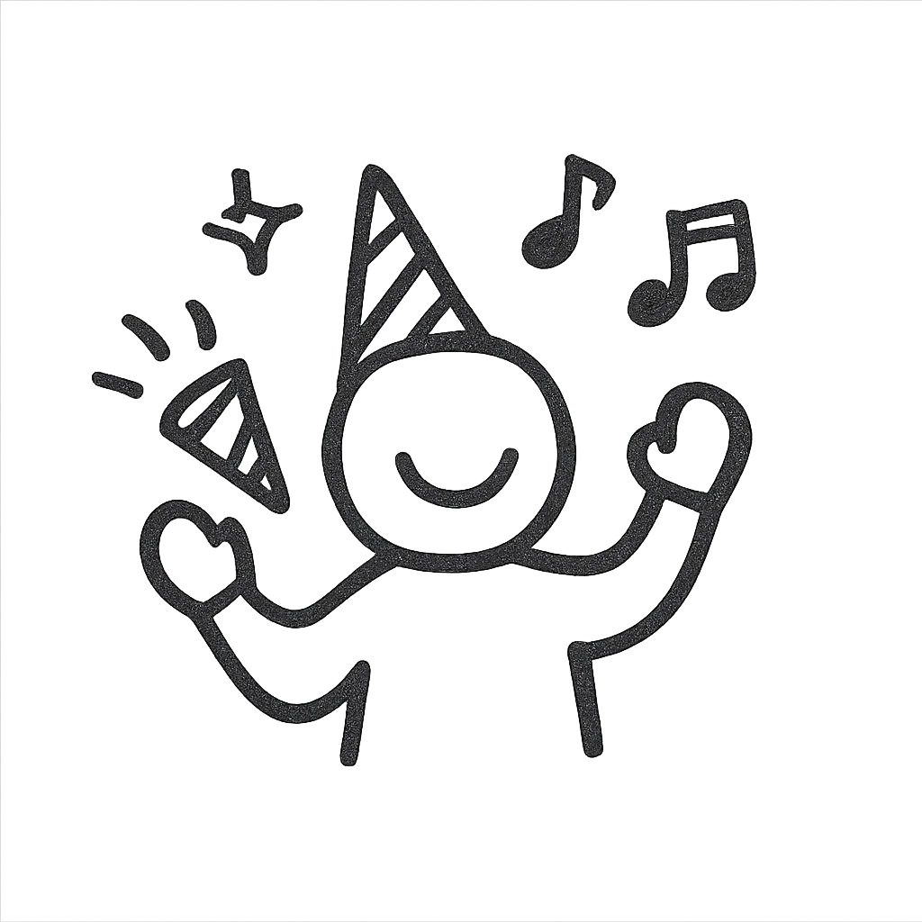 a person celebrating at a party emoji