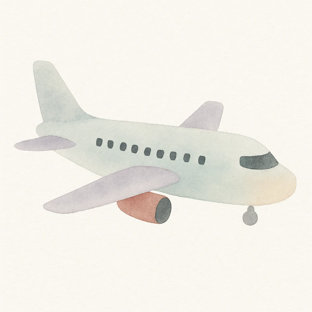 aeroplane, watercolor art style emoji