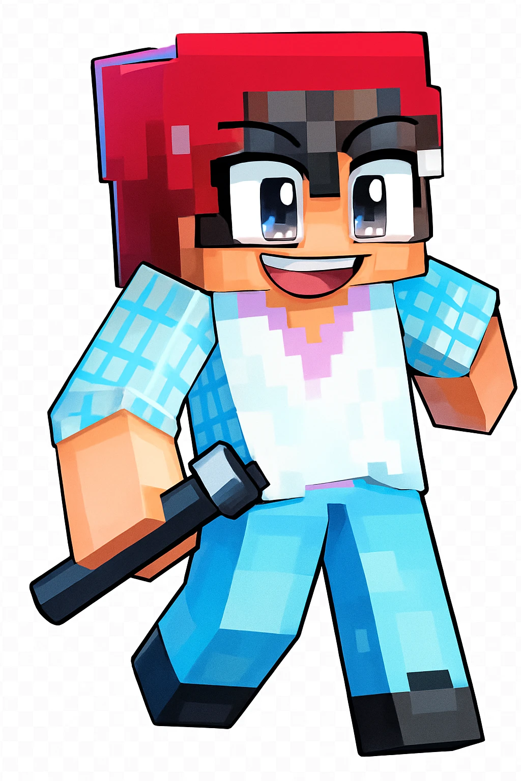 Extract every character from the picture. character including the clothes and accessories they are wearing, and place on a transparent background. Keep the original style and appearance exactly the same. and separately give me the each character picture. There is 3 character in this image. so you have to create 3 imaehgs

 emoji