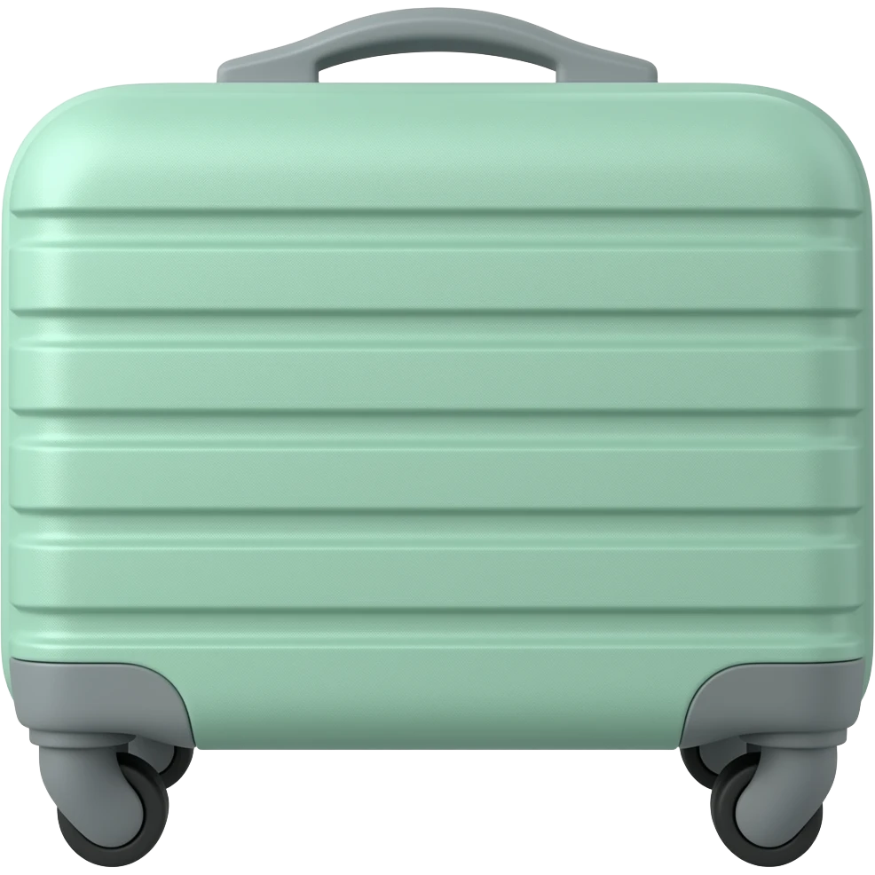 Mint green wheeled solid rectangle, modern design emoji