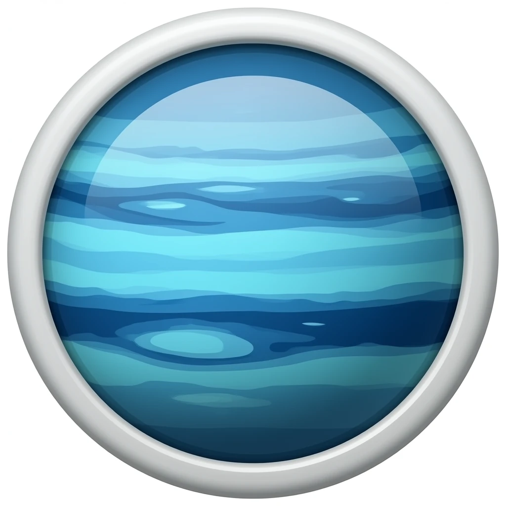 Neptune, planet, sphere, Blue, Gas Planet, Solar system planet emoji