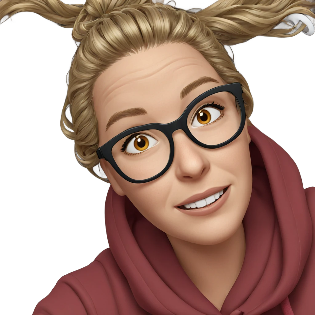 smiling girl in hoodie portrait emoji