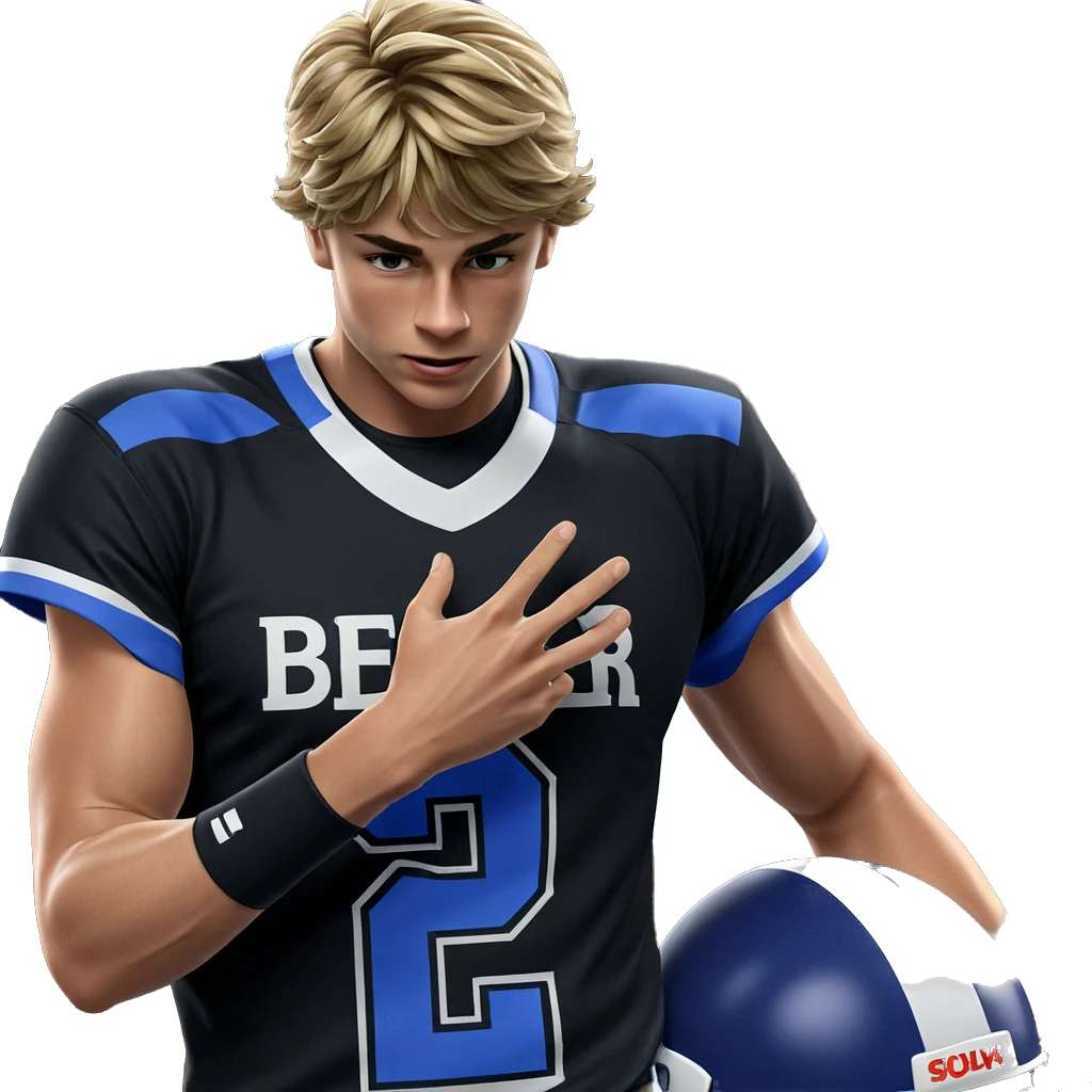 blonde boy in sportswear helmet emoji