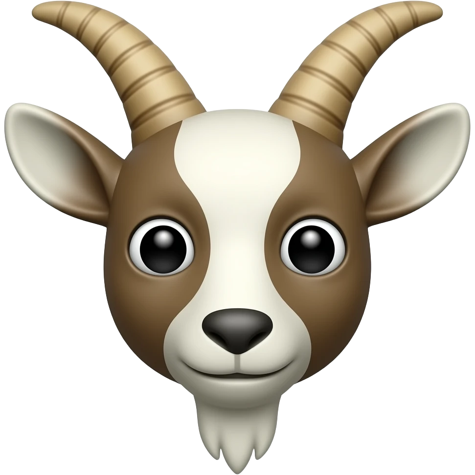 put this face on a goat emoji. also make it look more like the picture emoji