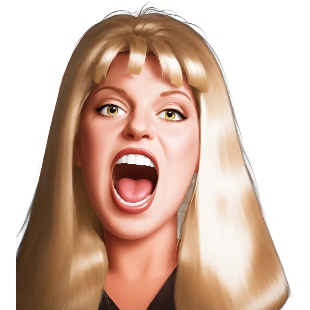 blonde girl open mouth parody emoji