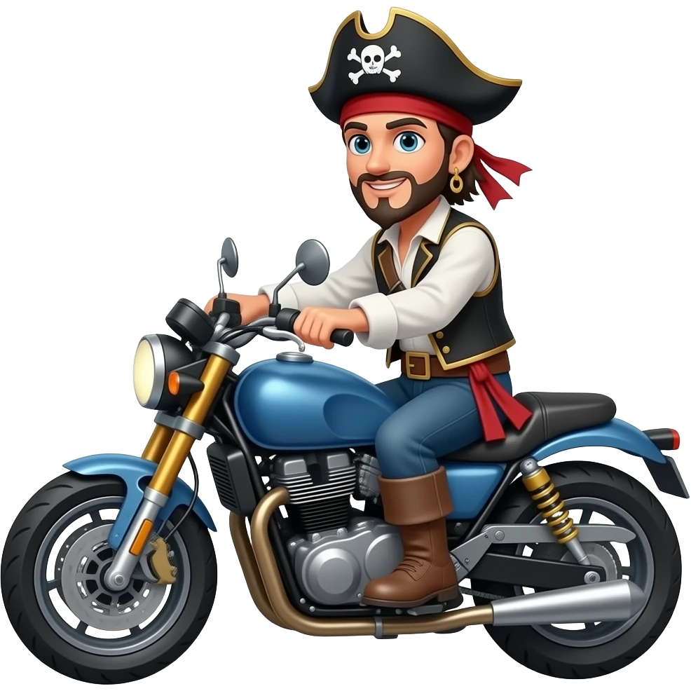 pirate riding a motorcycle emoji