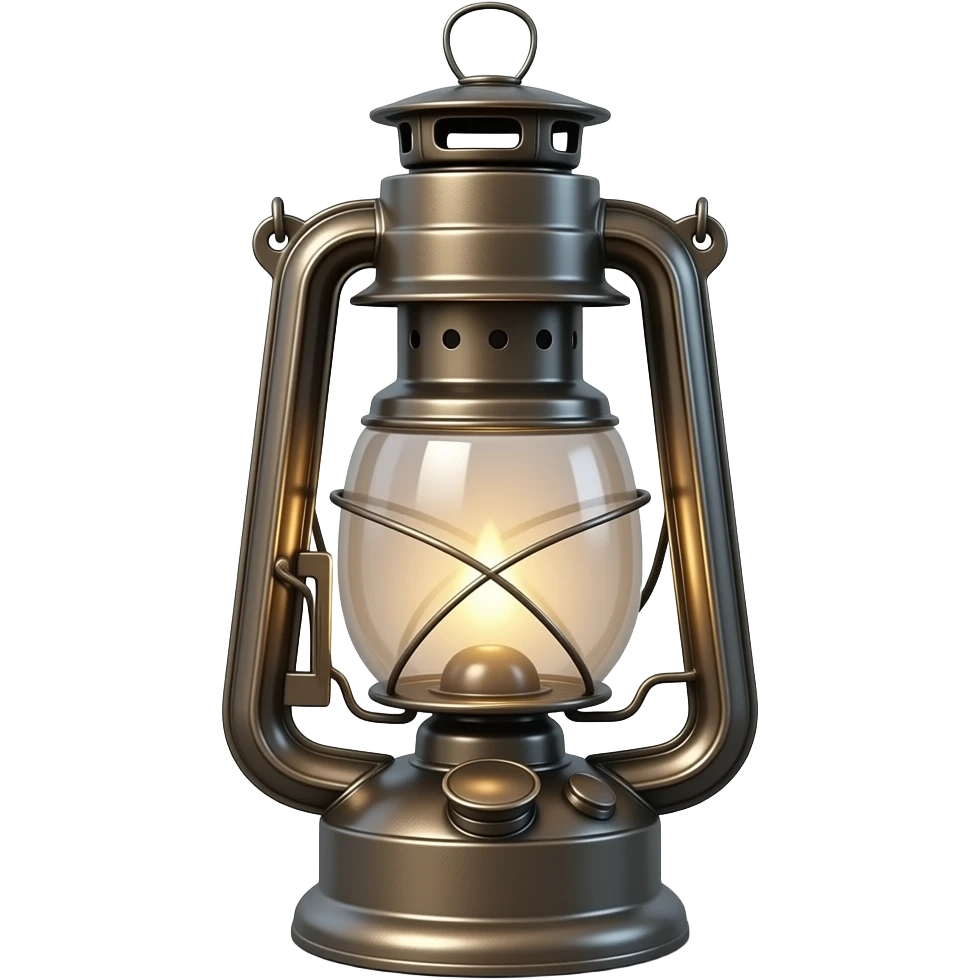 Isolated, rendering, hyperrealistic, vintage cooper Lantern, still life, 4k emoji