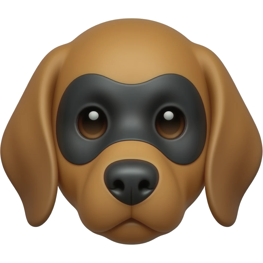 tête de chien roux avec masque noir emoji