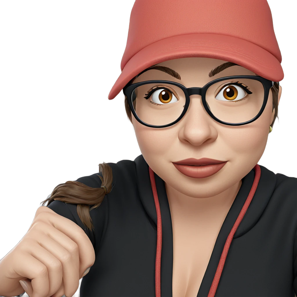 girl with glasses and hat emoji