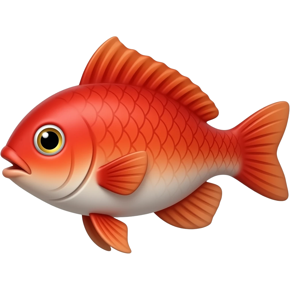 red fishing swimming in white background emoji