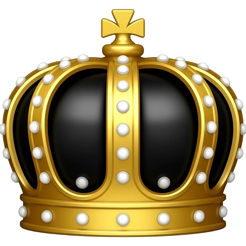 black and gold queen crown emoji