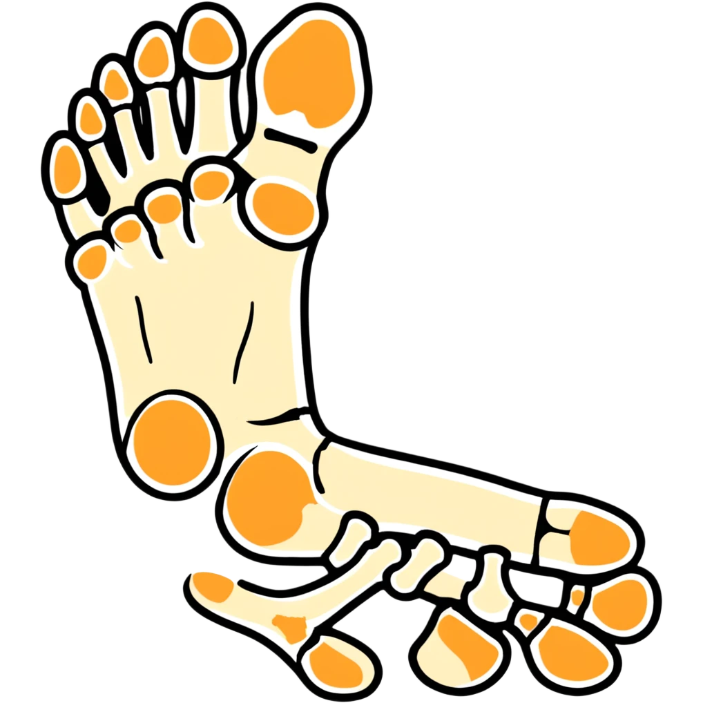 skeleton foot, bones of human foot, anatomical foot bones emoji