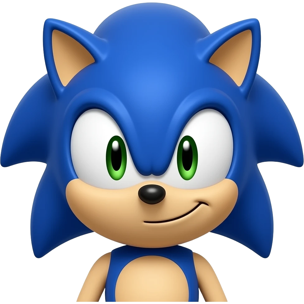 Sonic making a funny face emoji