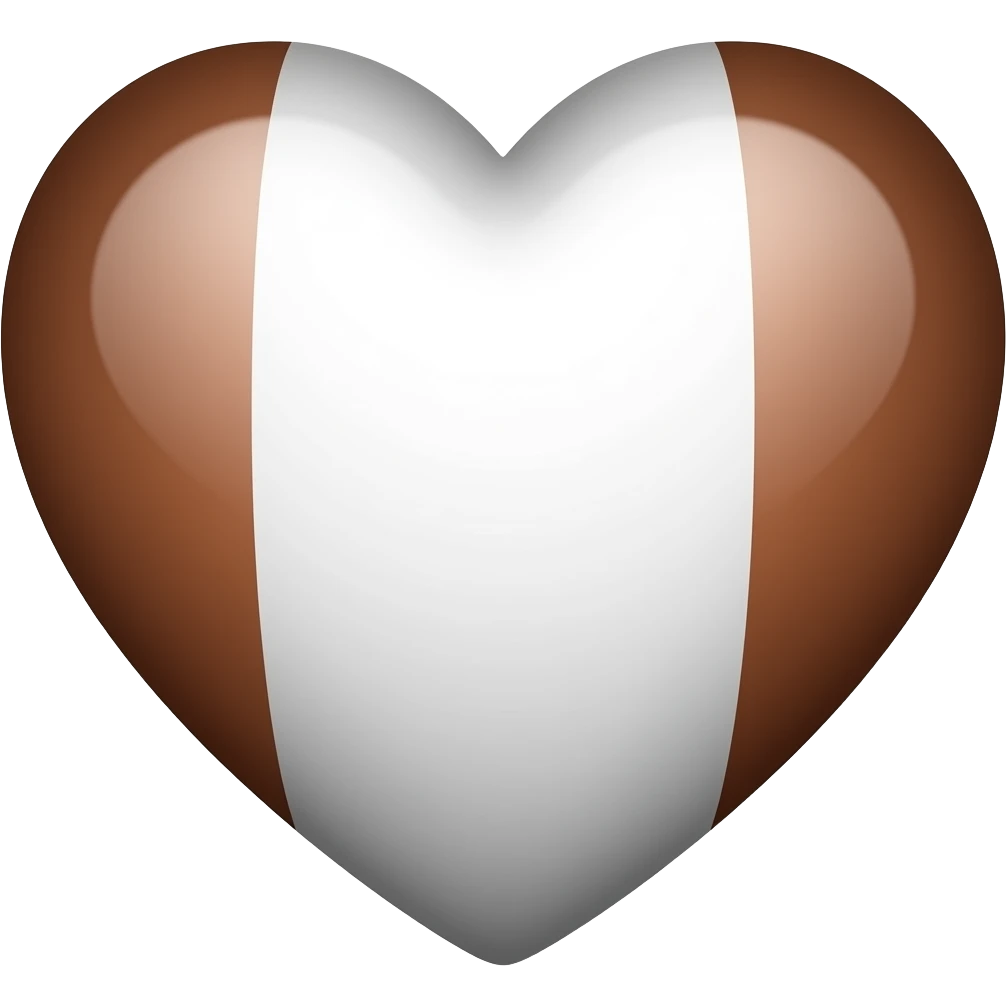 dark brown and white colour heart emoji emoji