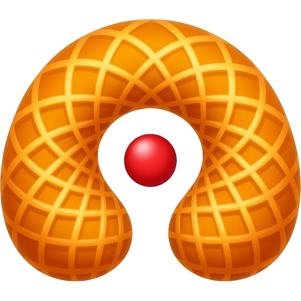 On forehead a U shape orange tikka and a medium round red colour dot between the u emoji