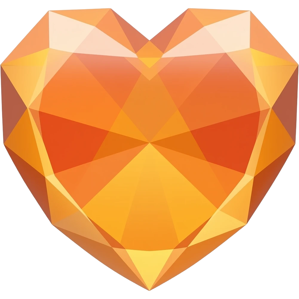 orange crystal heart emoji