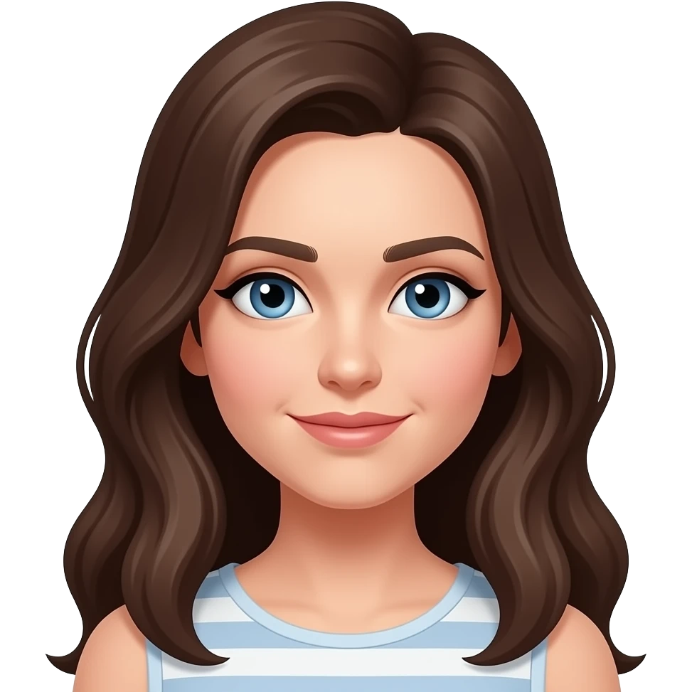 Blue eyed brunette emoji