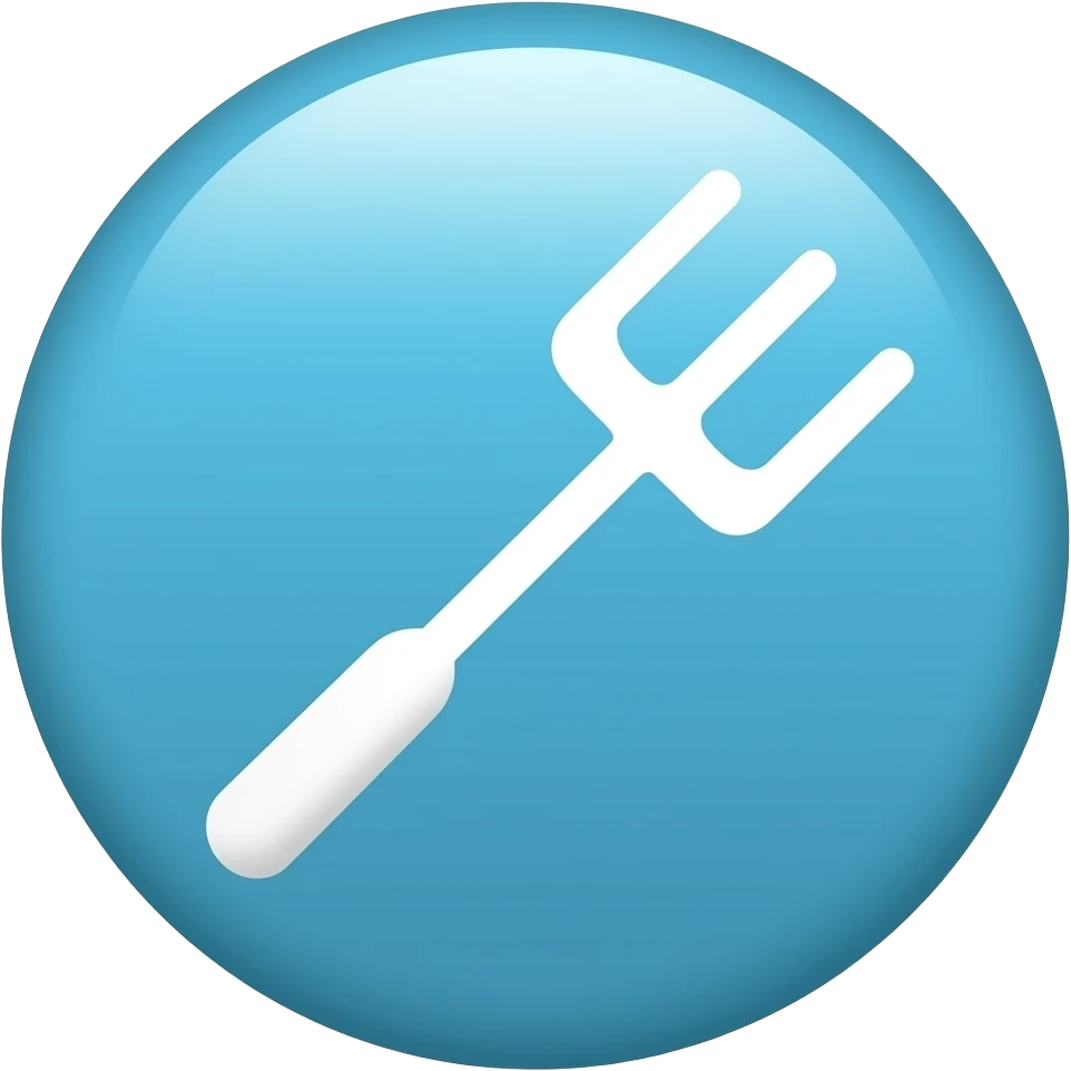 Erstelle mir ein hell blaues Kreis mit einem weißen Harken emoji