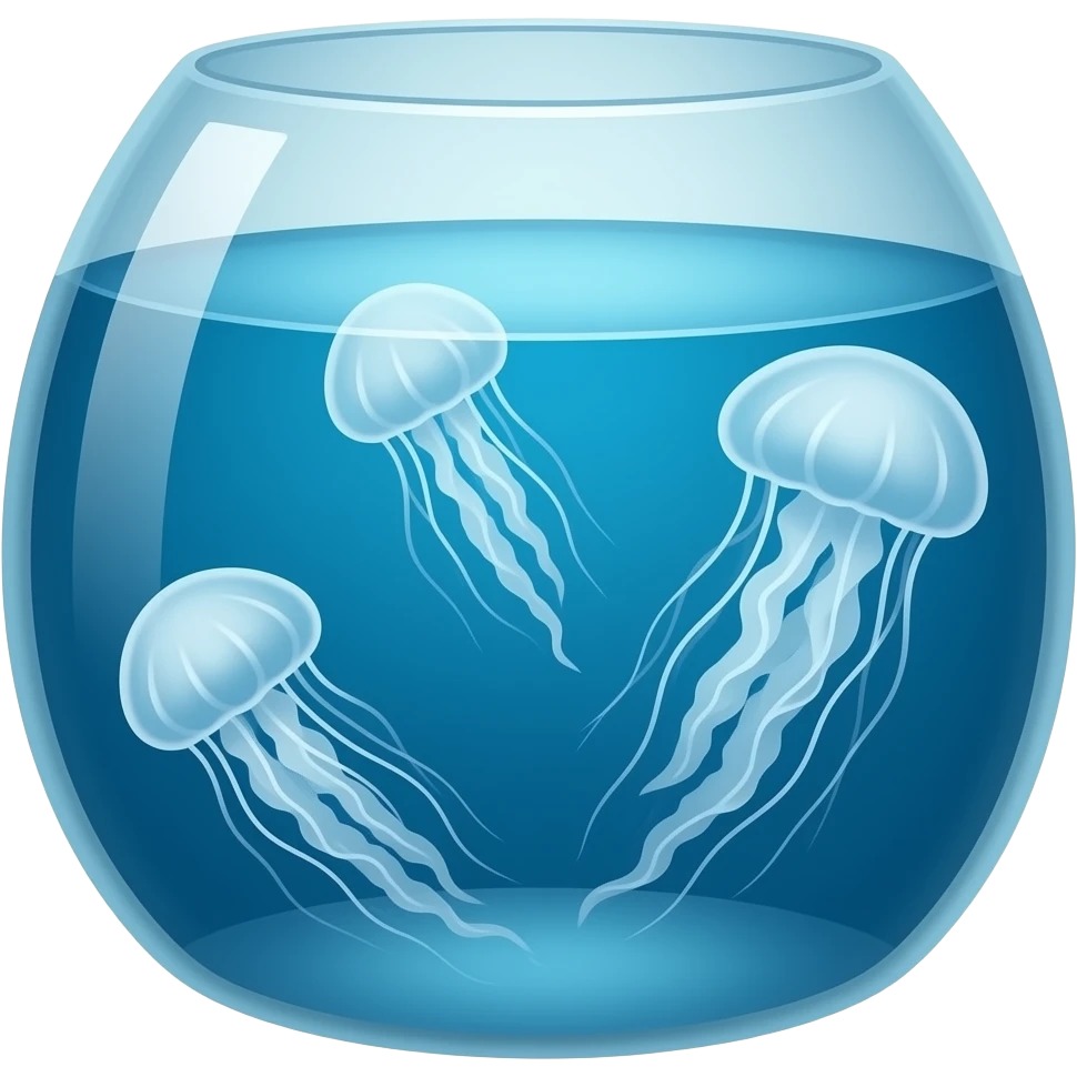 Trois Méduses aquarium géant emoji