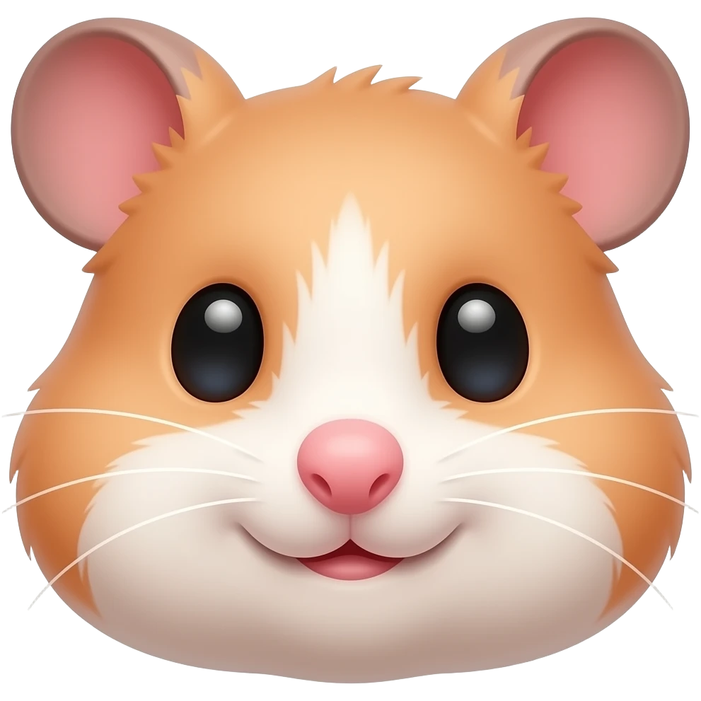 Real peach pink hamster face emoji