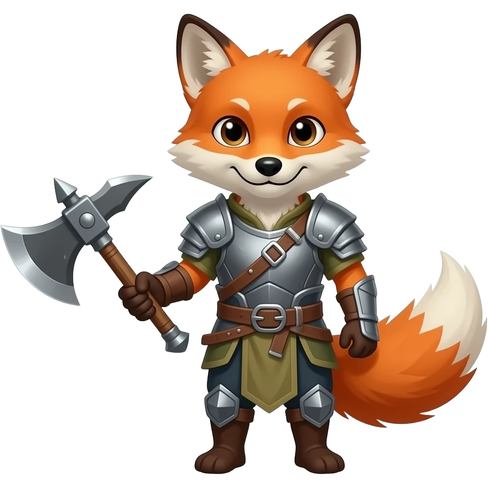Fox with battle axe emoji