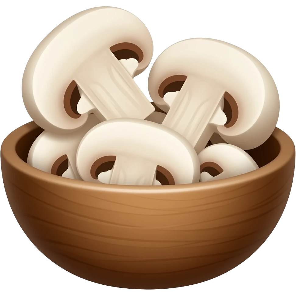 sliced mushrooms in bowl emoji
