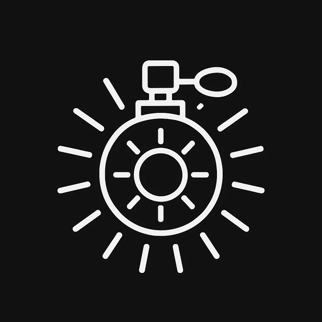 white Vector minimalistic and elegant icon of sun shaped perfume black solid background emoji