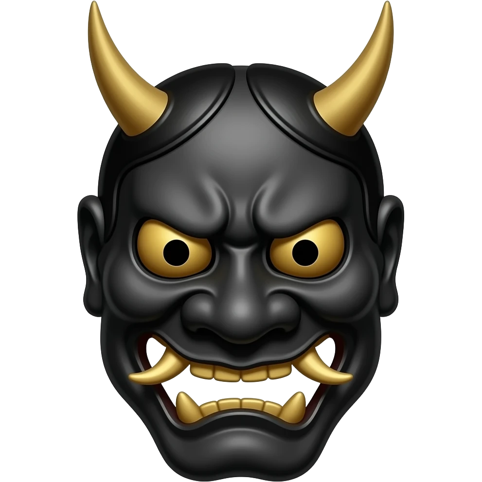 black oni mask japanese emoji