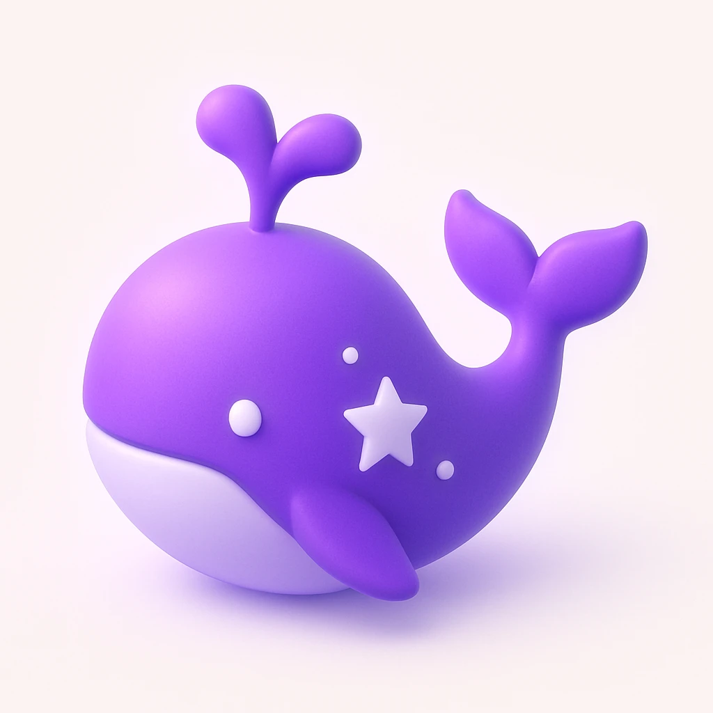 Magic whale emoji
