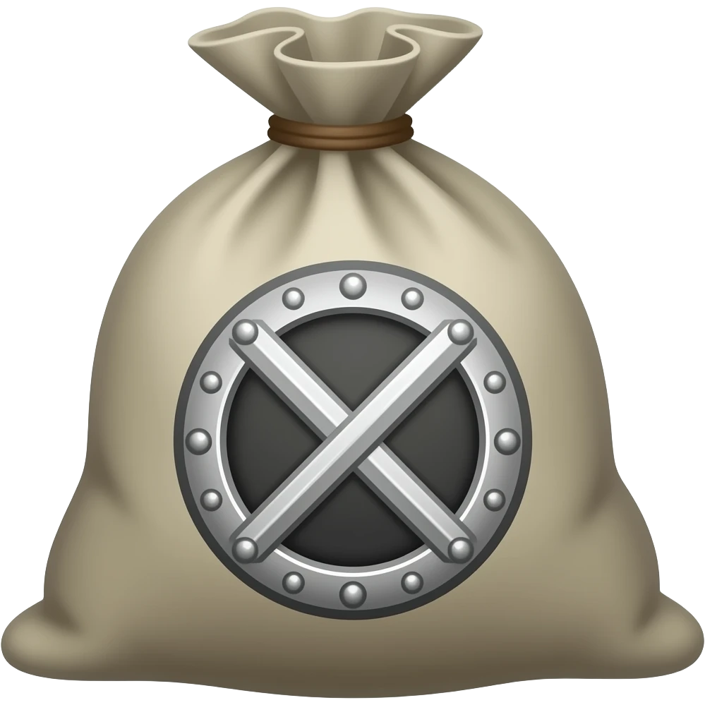 Silver sack in a Viking style emoji