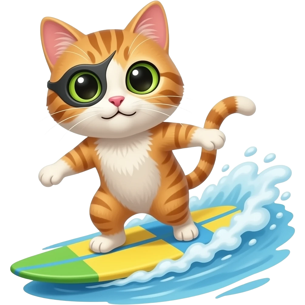 BLIND cat surfing in spring emoji