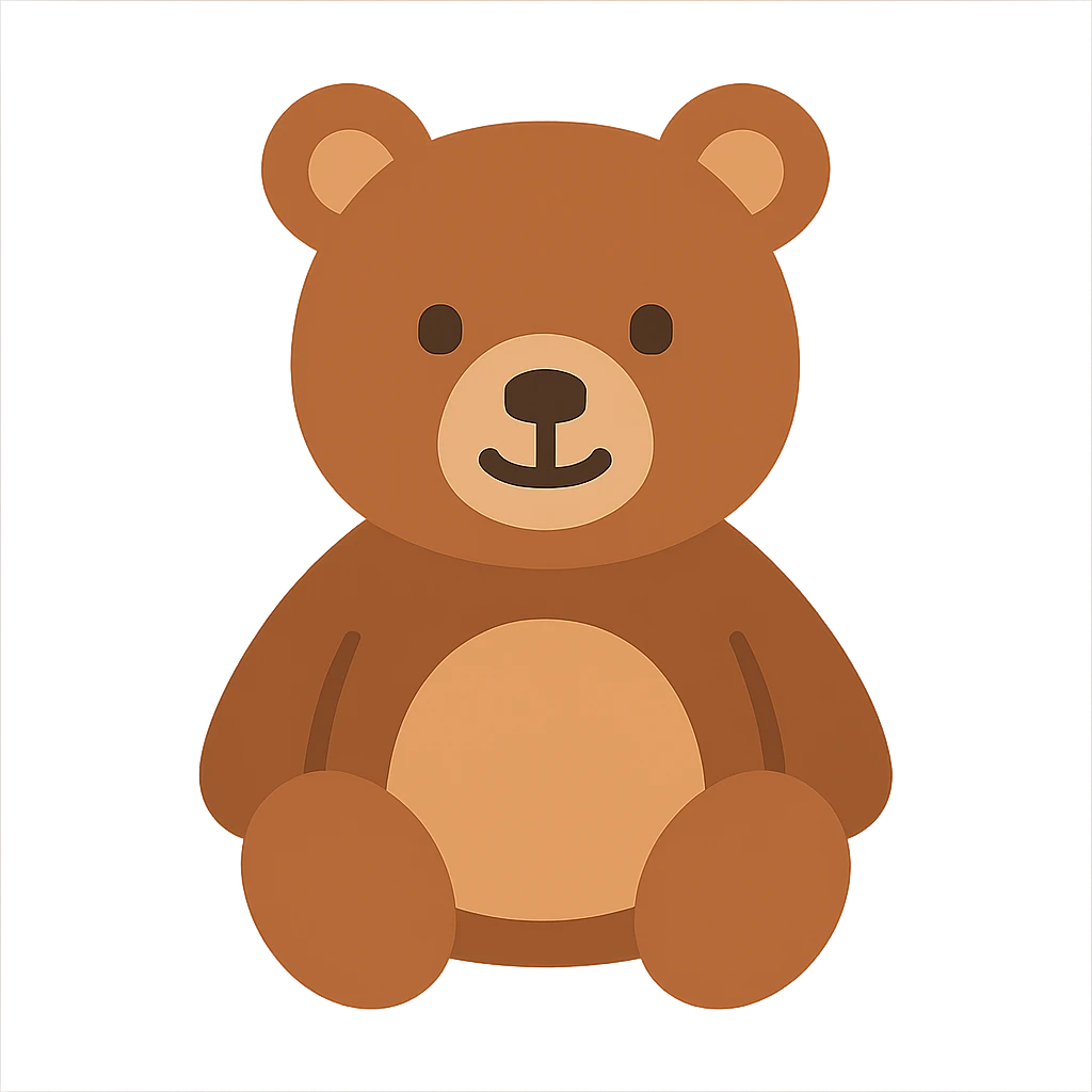 Flat design style bear emoji