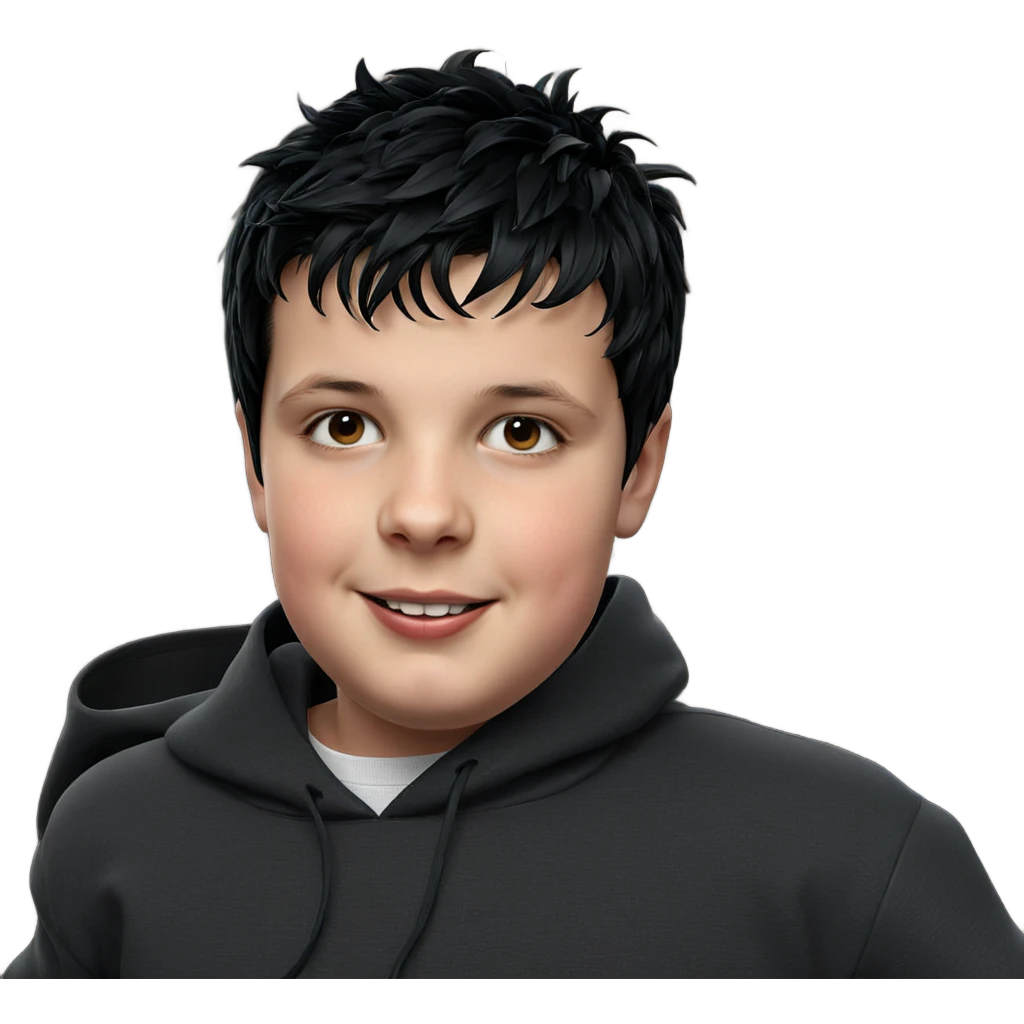 smiling boy with black hair emoji