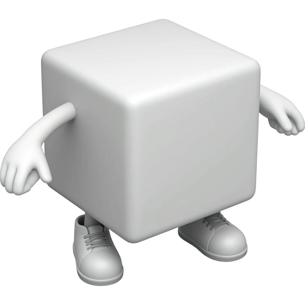 A cube only with no arms only with legs emoji