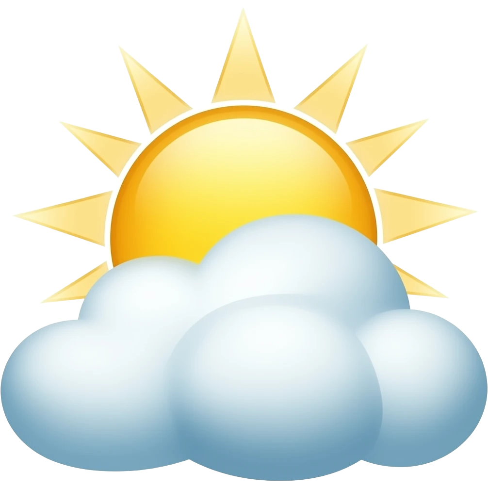 sun shinning from behind cloud without background emoji