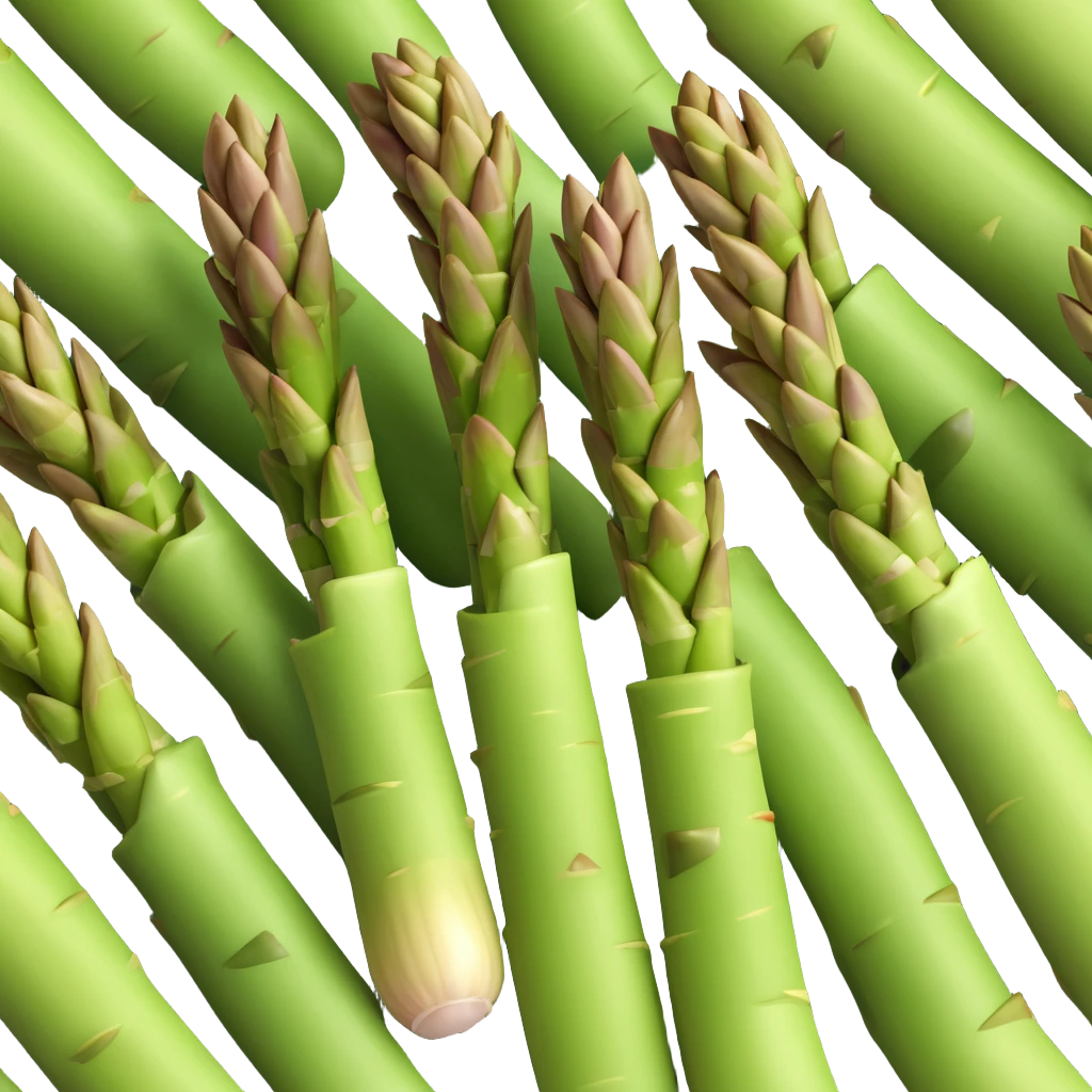 realistic fresh asparagus icon without eyes nose mouth emoji