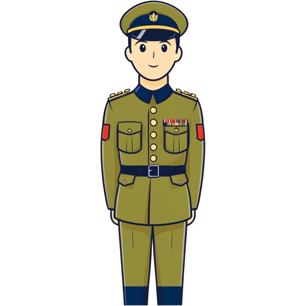 military man with the flag of Quebec in the background emoji