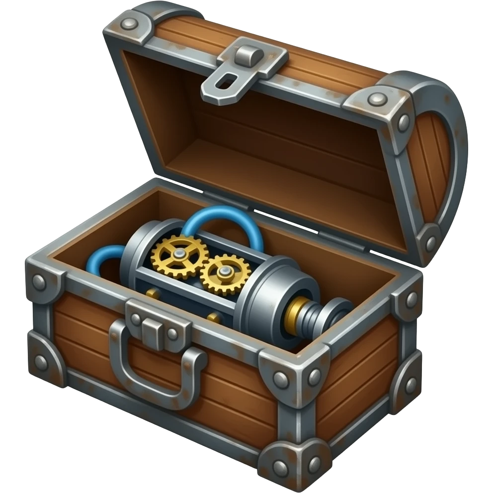 warhammer small chest with damaged small mechanical implant inside emoji