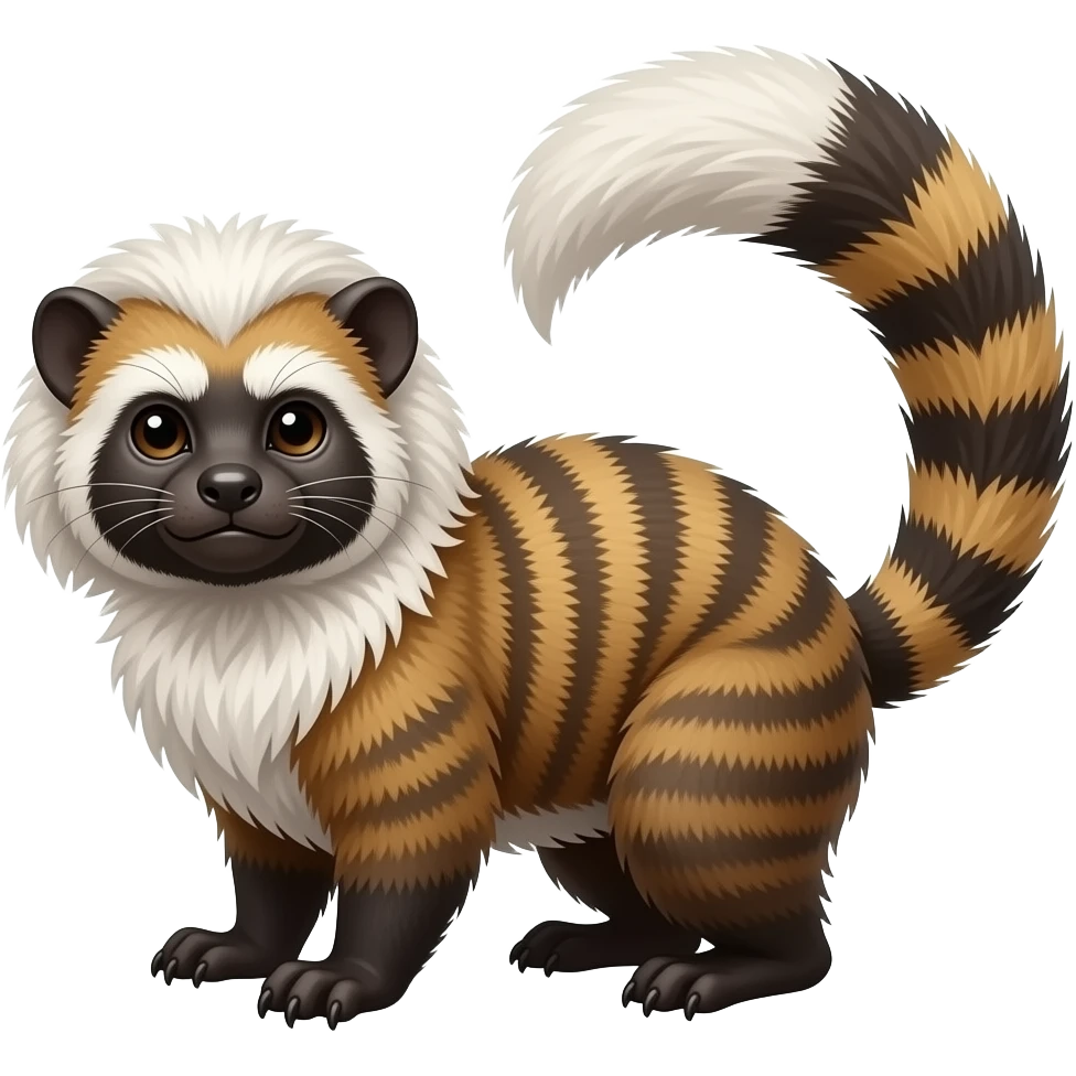 Cotton-top-Tamarin-Tanuki-Cacomistle-Weasel-Mustelid-Civet-Genet-Furret-Hybrid emoji