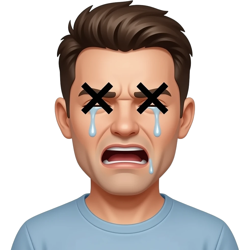 Man orgasm face eyes crossed and drooling emoji