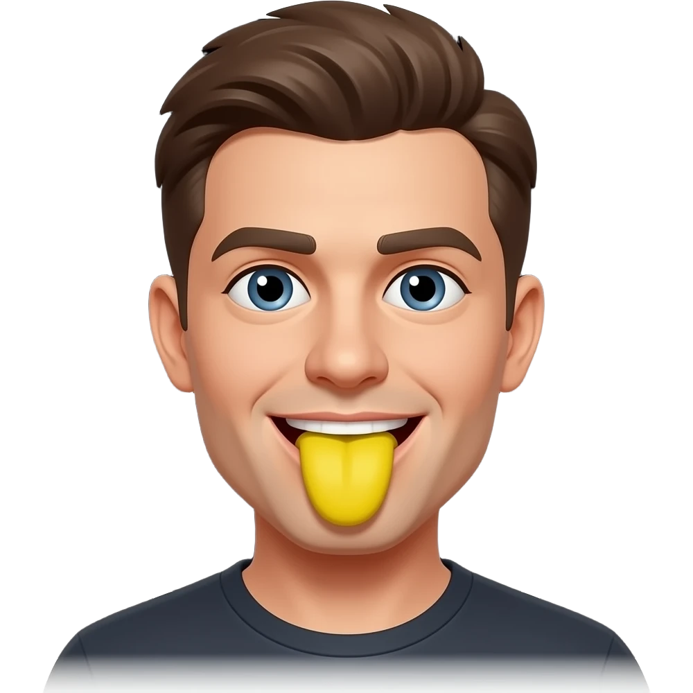 Emojis.com padrão preto com aparelho apagado com os dentes a mostra bem 👅 do amarelo emoji