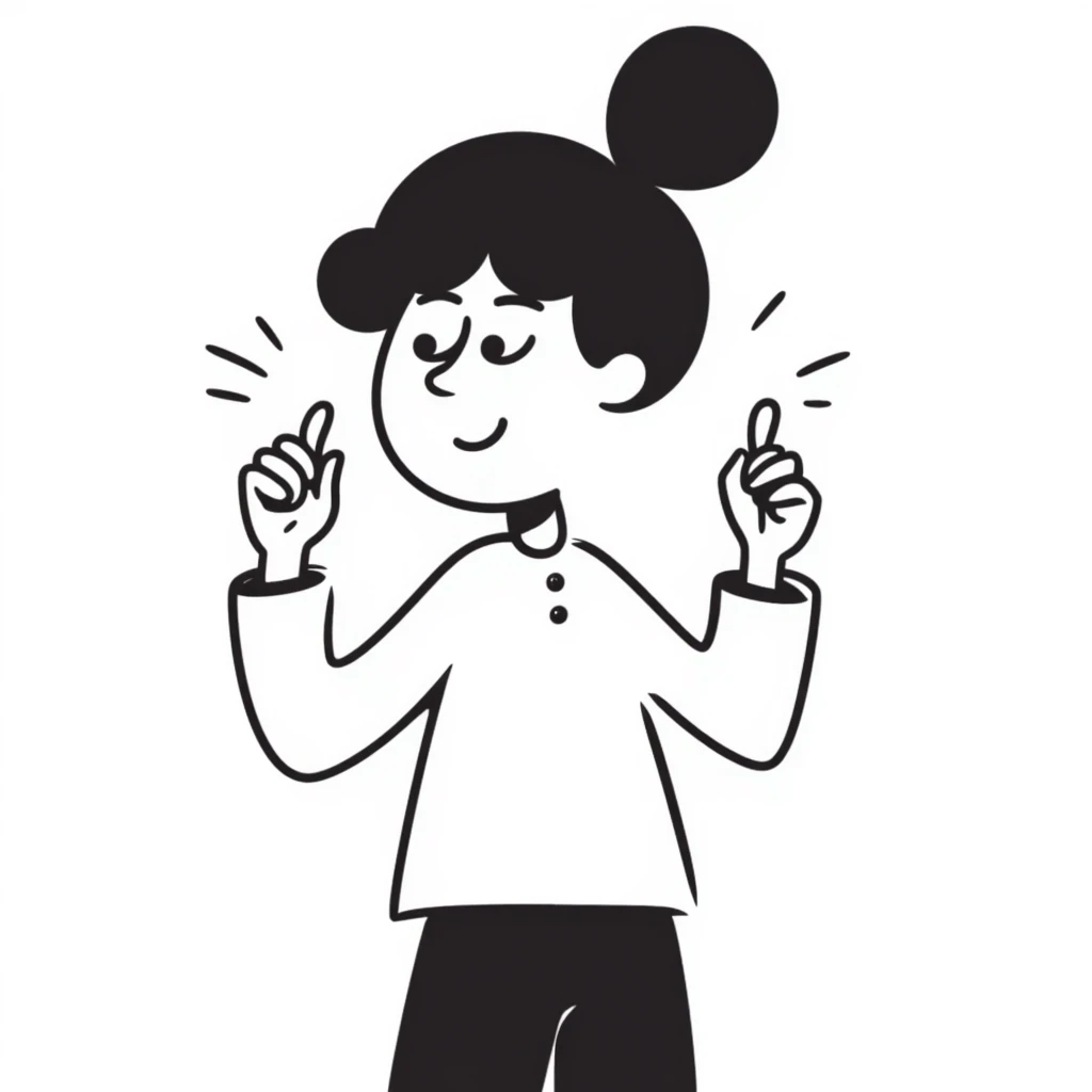 Girl with one hand thumbs up and one hand thumbs down emoji